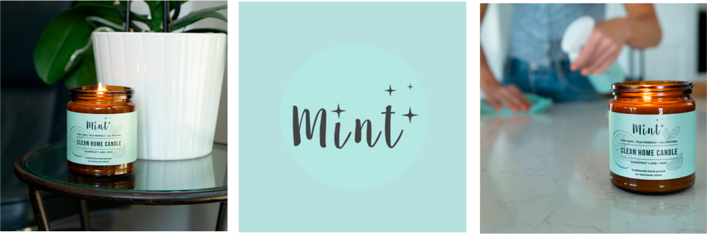 Mint cleaning home candle