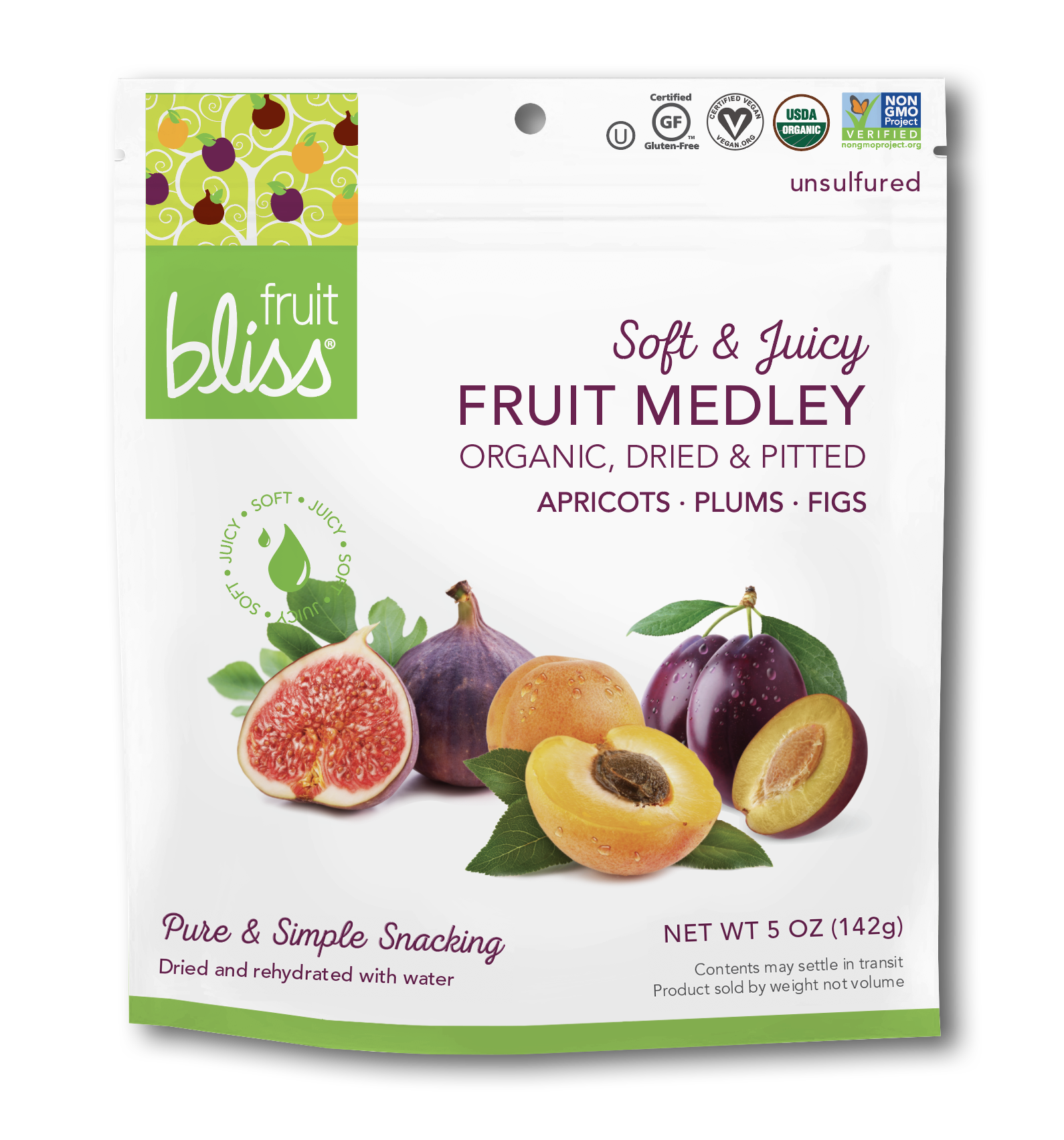 Fruit Bliss Organic Fruit Medley Snacks 5 oz. (Case of 6)