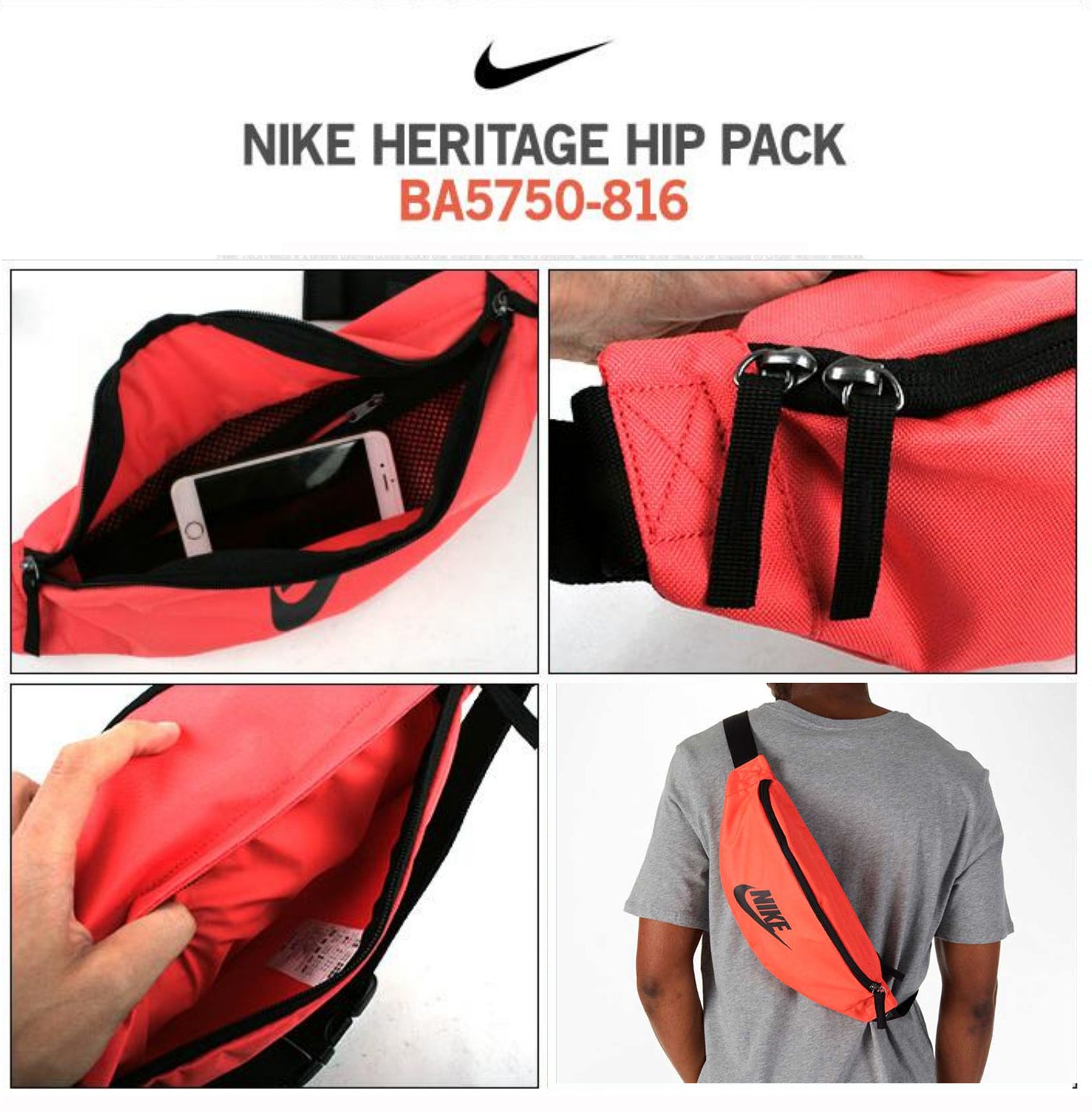 nike heritage hip pack red