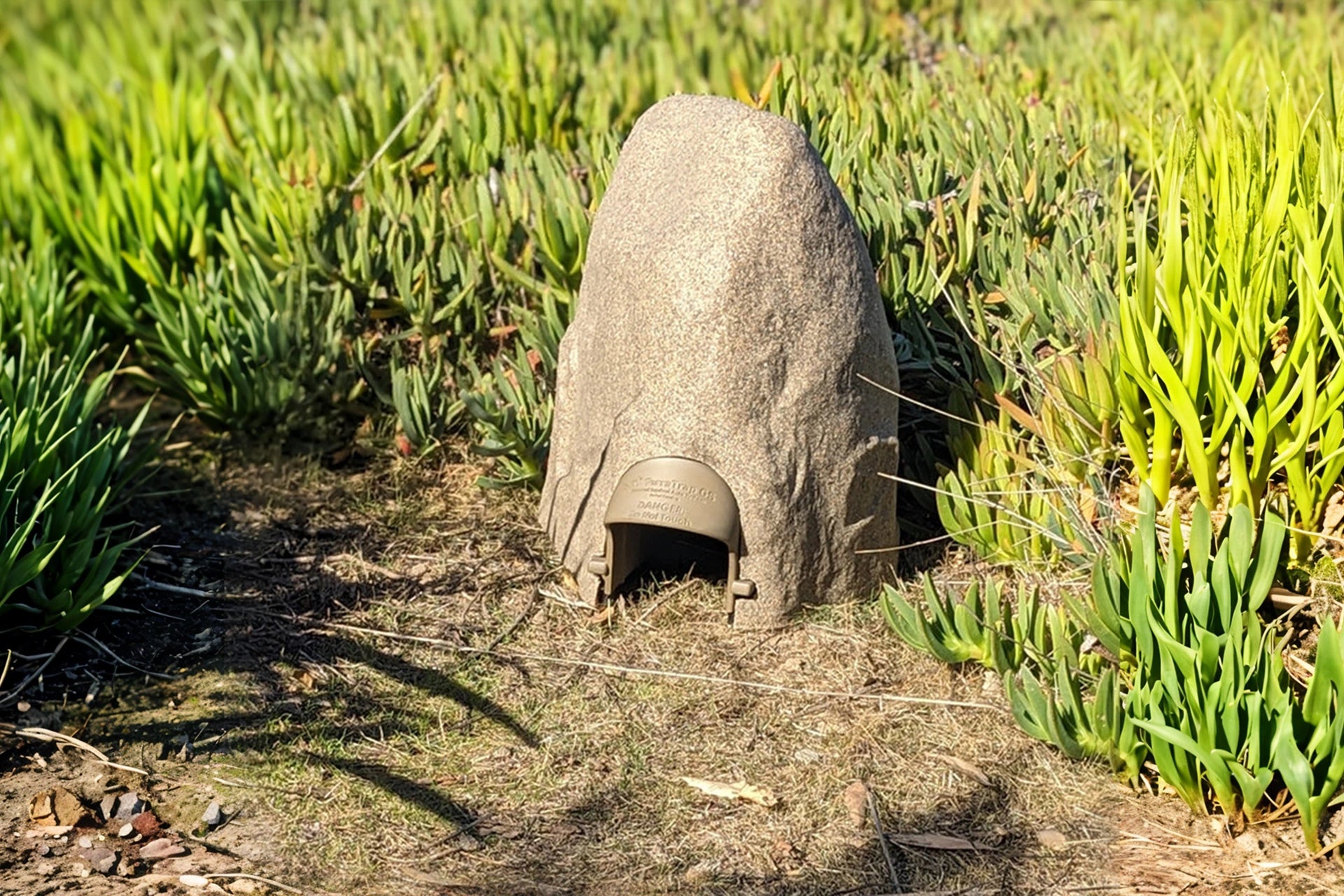A TerraTrap set up in a yard for a ground squirrel.