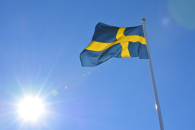 Swedish flag in the wind