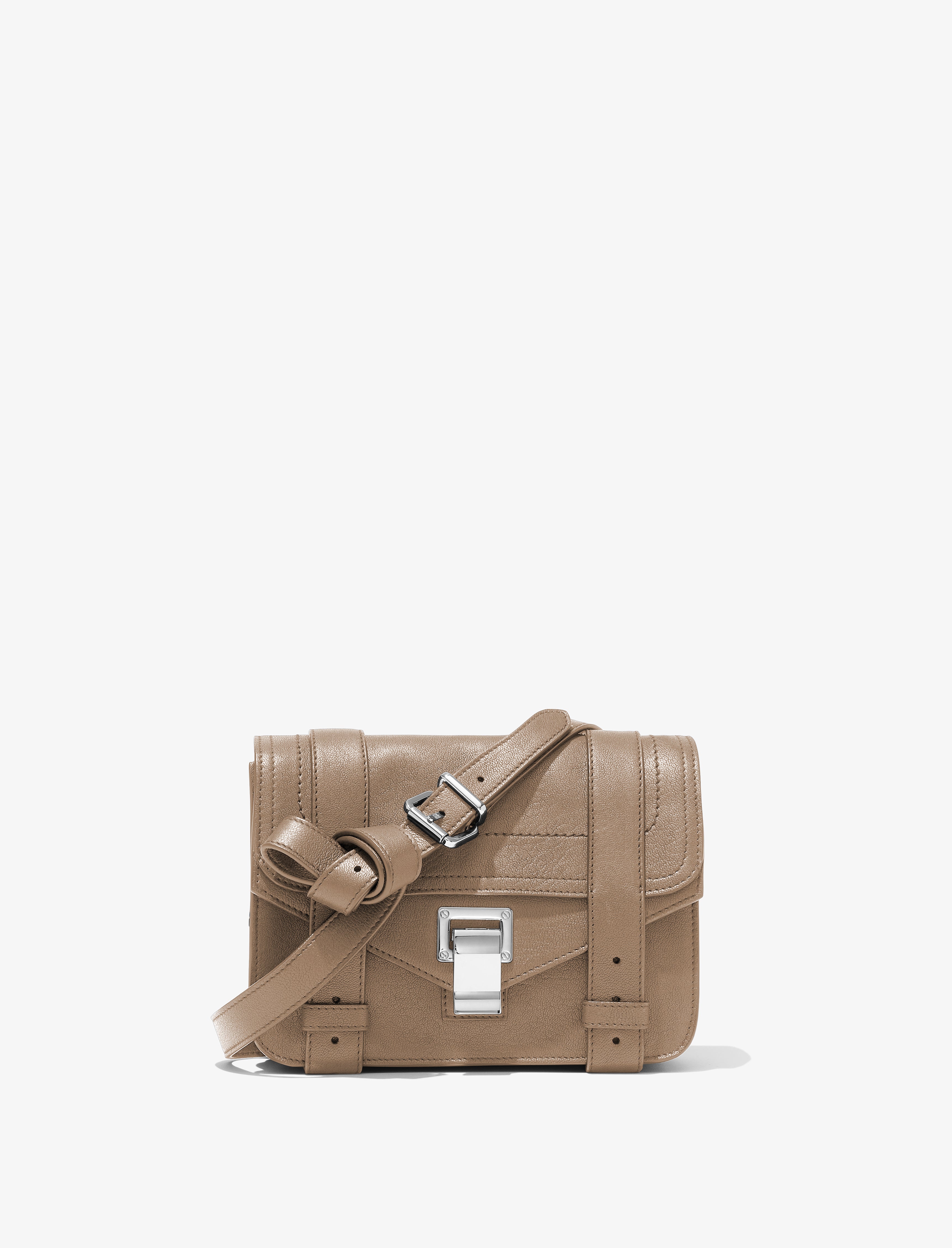 Proenza Schouler Tiny PS1 Tonal Leather Top Handle Bag in Sand