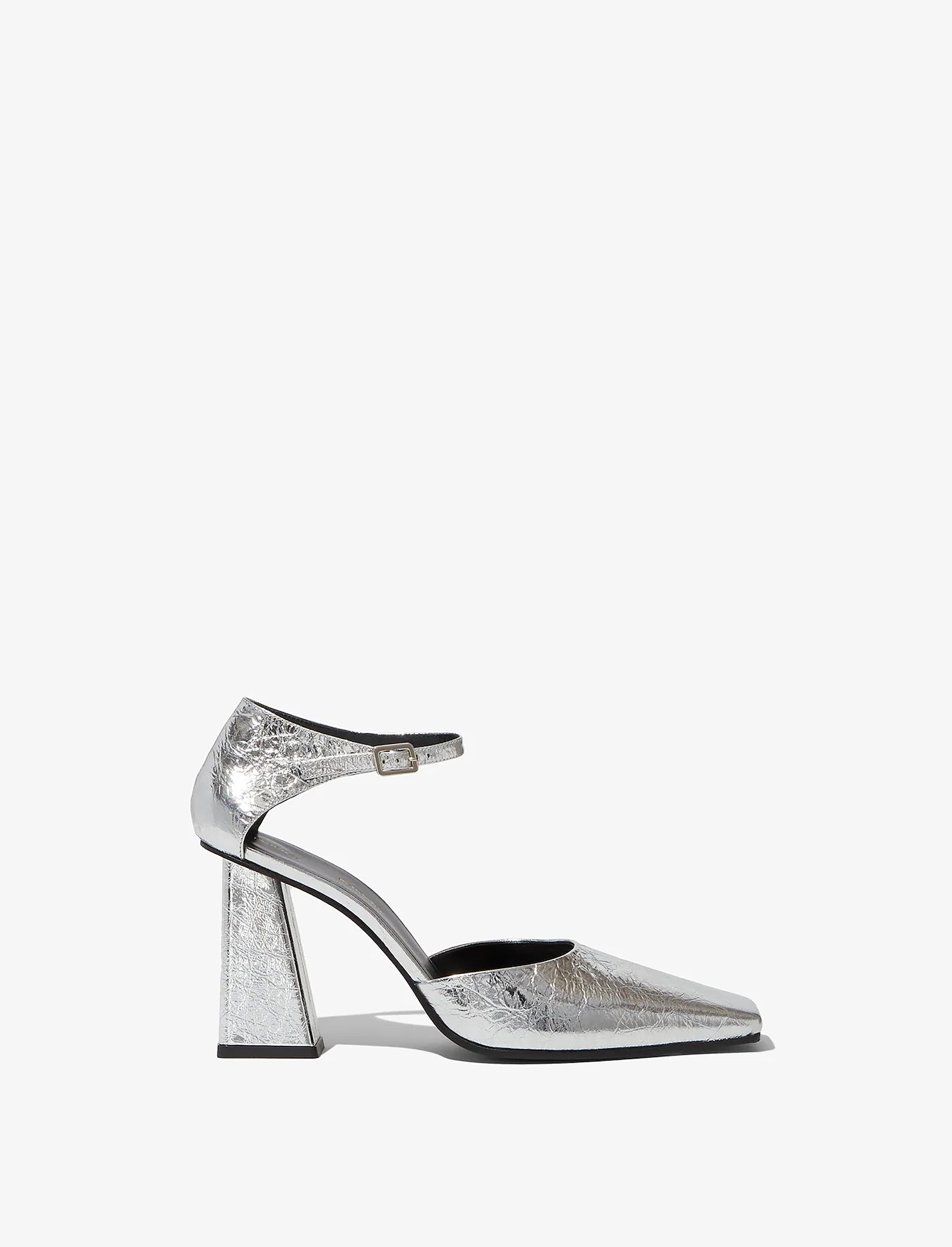 Quad Ankle Strap Pumps in Crinkled Metallic – Proenza Schouler