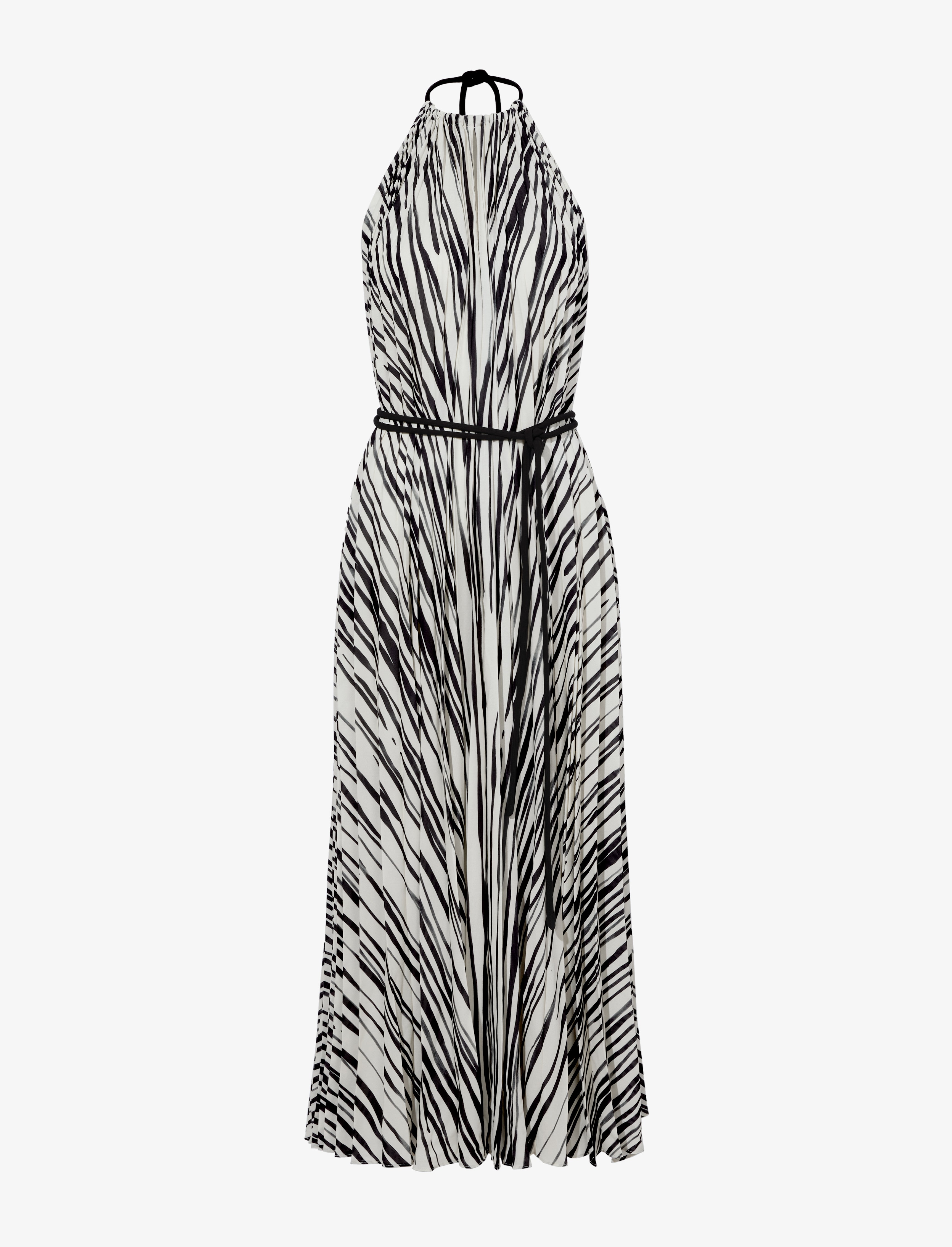 Frida Halter Dress in Printed Sheer Pleated Chiffon – Proenza Schouler