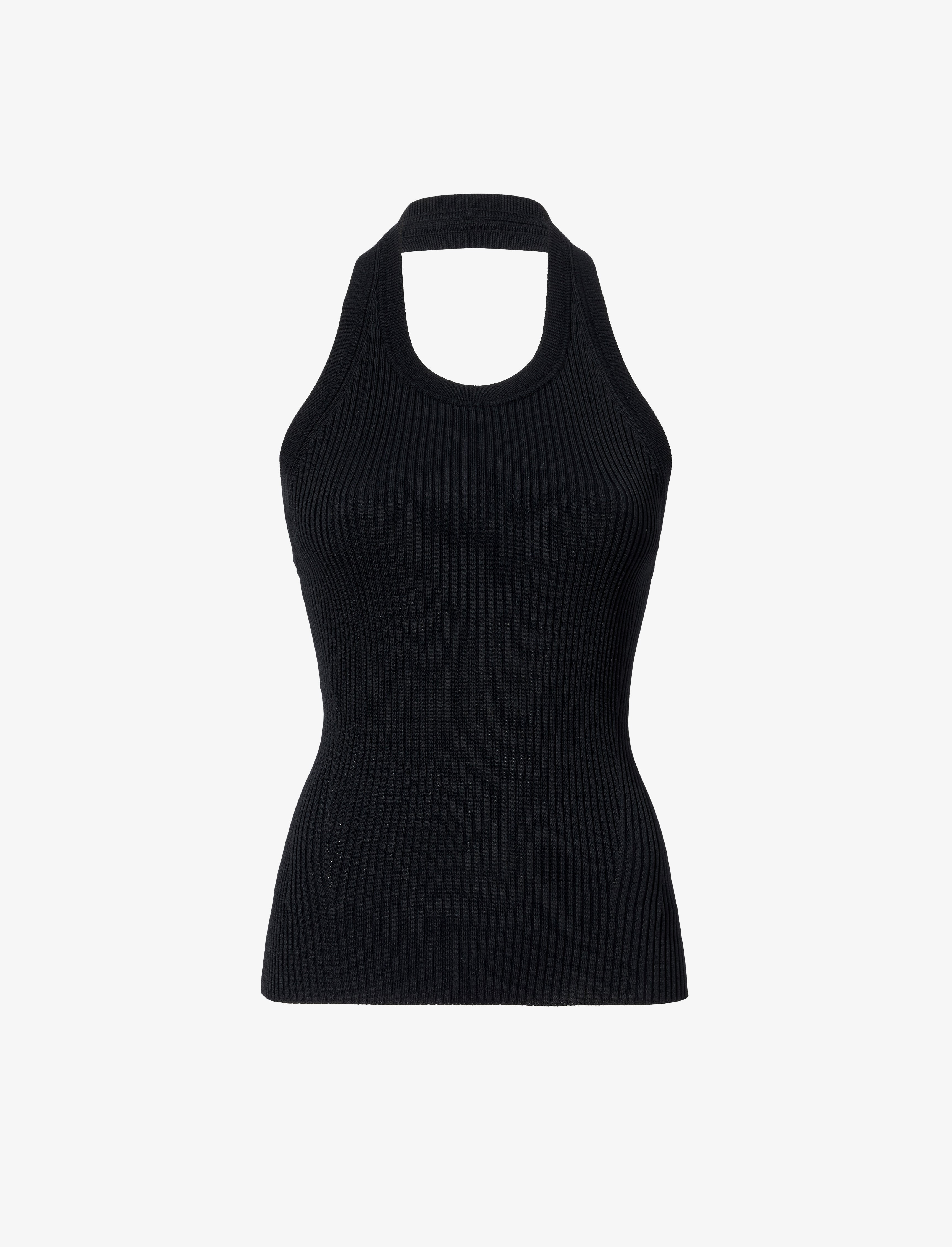 Proenza Schouler Gloria Top in Viscose Rib - Black | Proenza Schouler