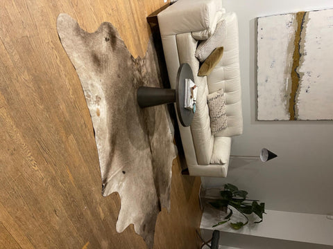 Experience the exceptional quality of our hand-picked grey cowhide rugs. With their unique patterns and plush texture, they bring warmth and style to your home.