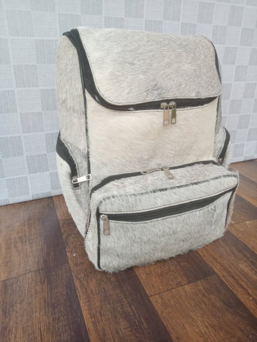 grey cowhide backpack