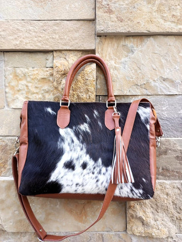 Cowhide shoulder bag