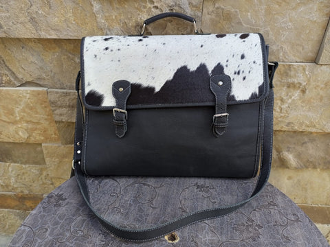 Cowhide laptop bag