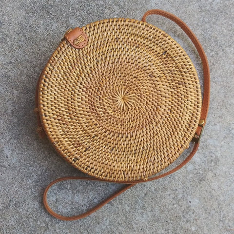 Round rattan bags