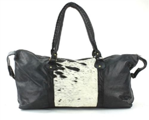 Cowhide Overnight Bag Gym Bags Boho Living Room