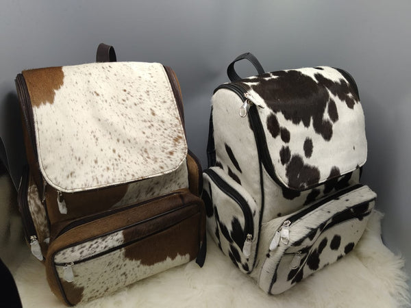 cowhide backpack diaper bag