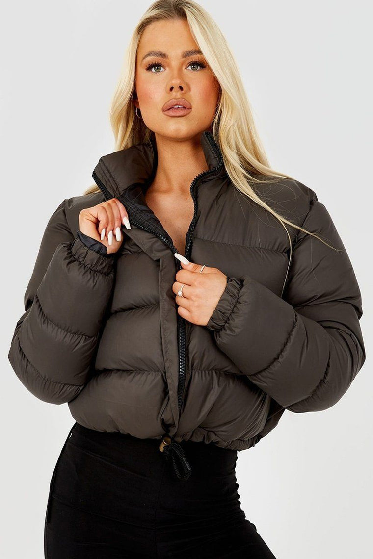 womens cropped puffer jacket