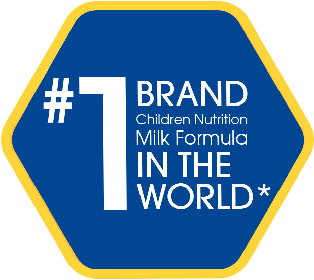 #1 Brand in the World, Children Nutrition Milk Formula - a hexagonal logo