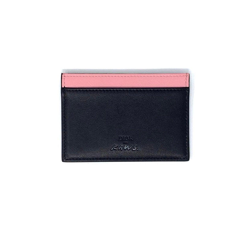 dior x kaws black card holder with pink bees