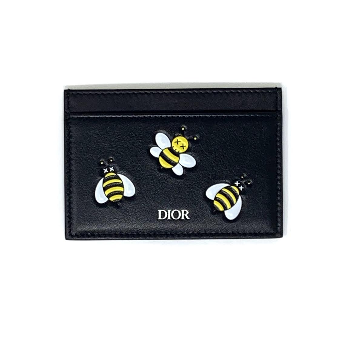 dior x kaws black card holder with yellow bees