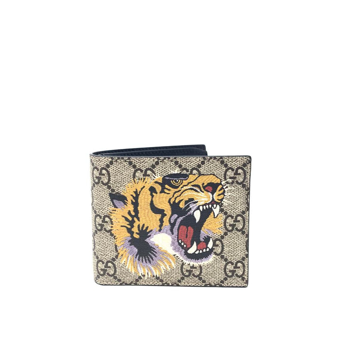 gucci tiger print gg supreme wallet