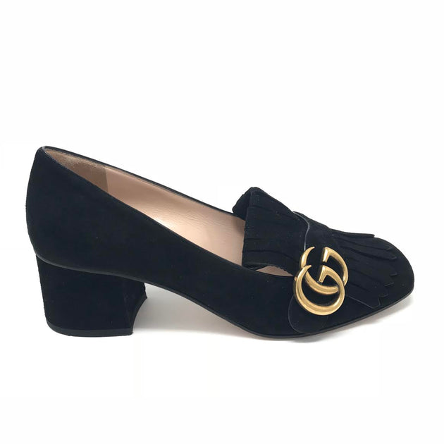 Gucci Marmont Black Mid Heel Shoe