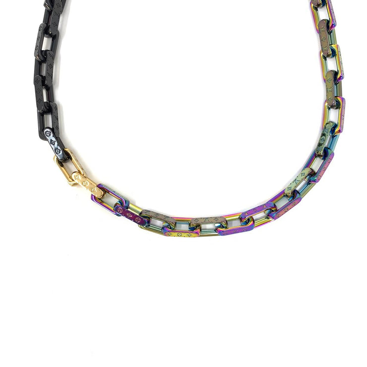 Vuitton Monogram Colors Chain Necklace w/