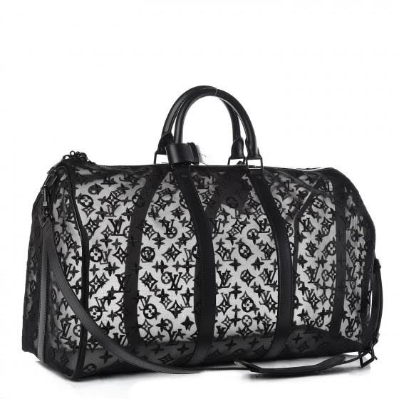 LOUIS VUITTON Monogram Fluo See Through Keepall Bandouliere 50