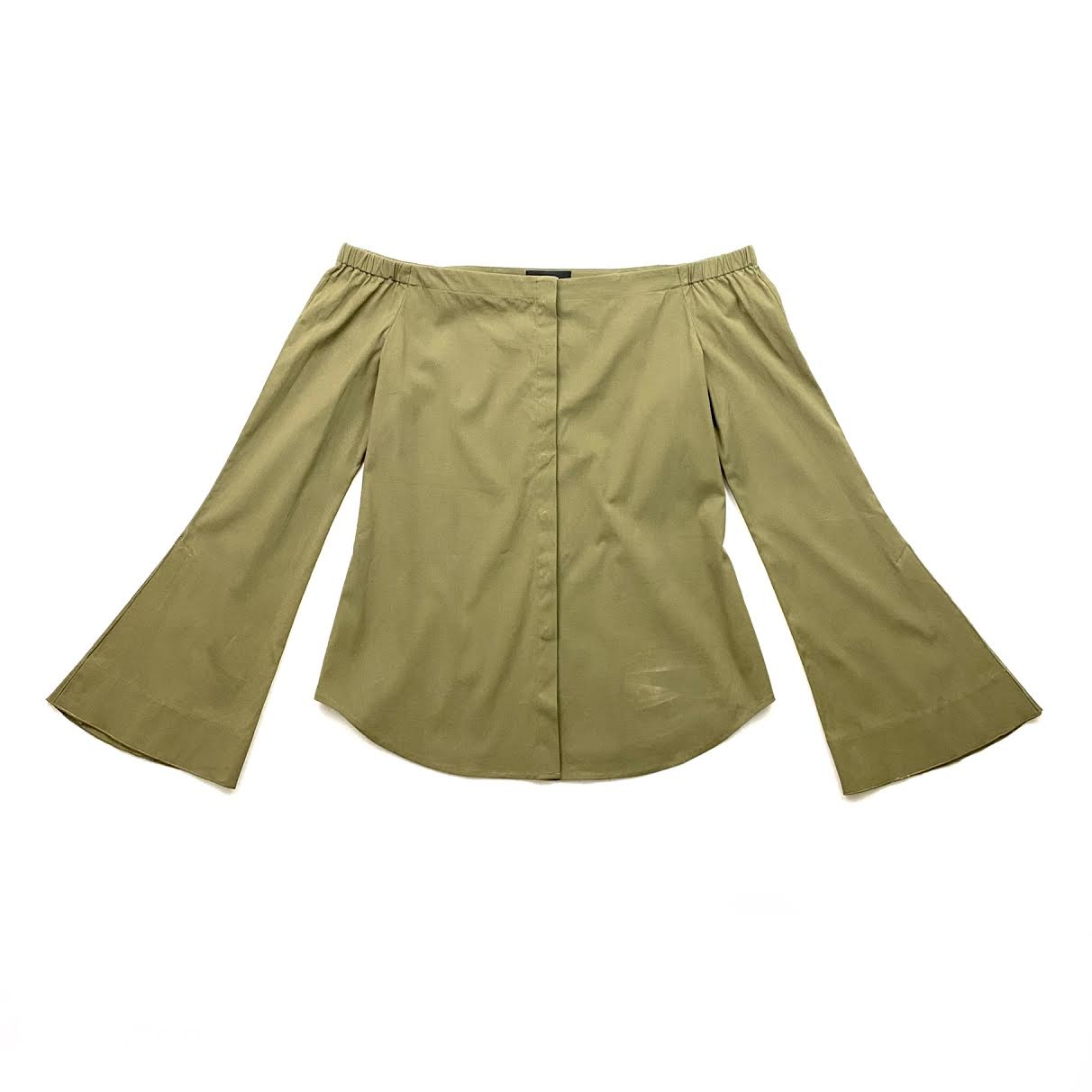 Theory Off-The-Shoulder Button Down Shirt - Size S