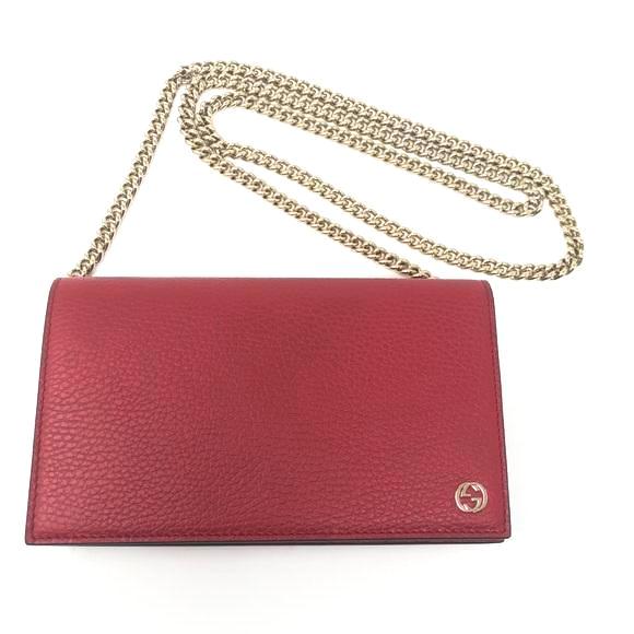 gucci betty leather chain wallet