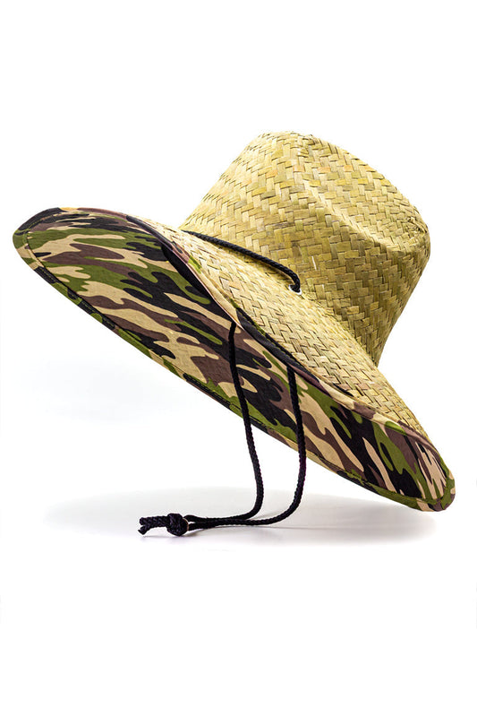 Sombrero de paja con hojas de palma de forro de tela – In Motion Design