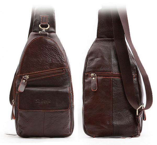 men's leather sling backpacks