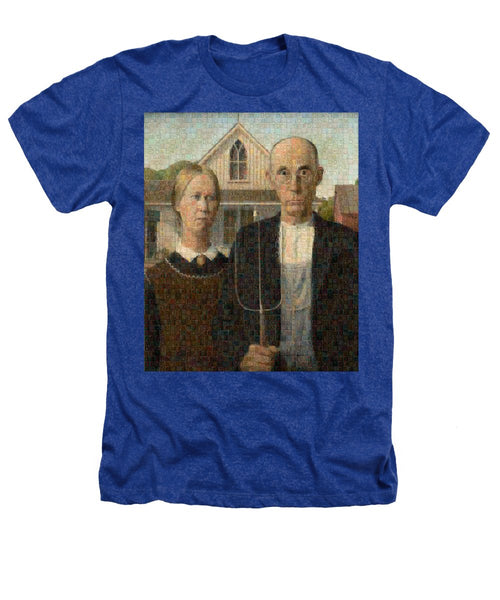 Tribute to American Gothic - Heathers T-Shirt - ALEFBET - THE HEBREW LETTERS ART GALLERY