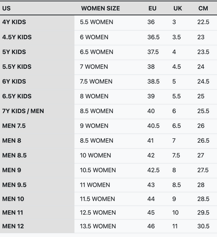 Size Chart – UrbaModa