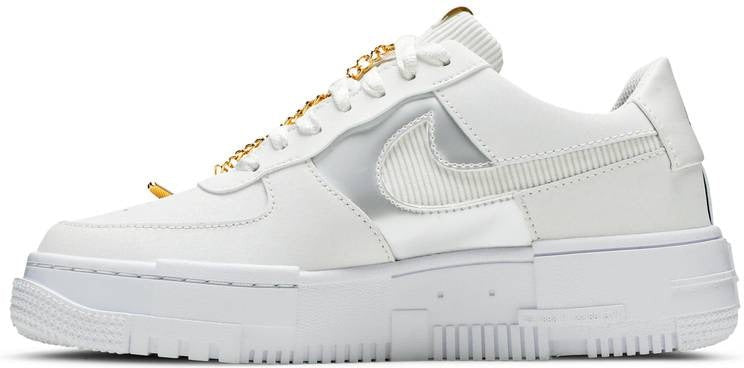 womens air force 1 pixel white gold chain