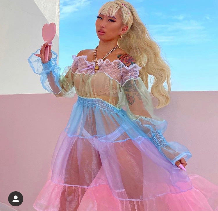 pastel organza bardot dress Cirrostartus