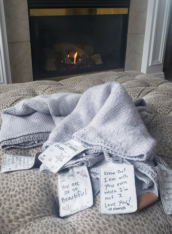 Memory blanket with personalized tags