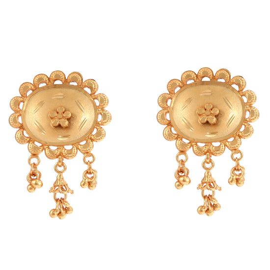 Gold tone green-pink-white kundan jadau Lotus earrings dj-39572 – dreamjwell