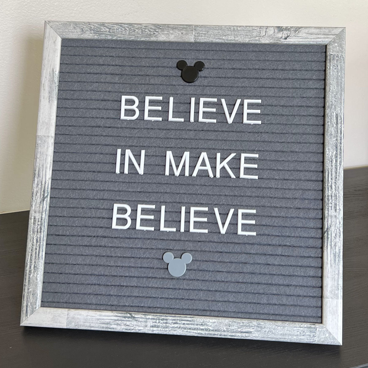 12"x12" Gray Felt Letter Board with Wood Frame