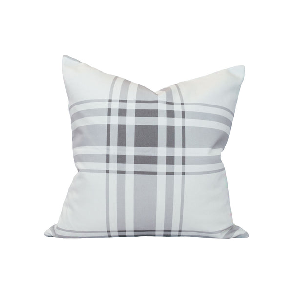 gray and white plaid pillows