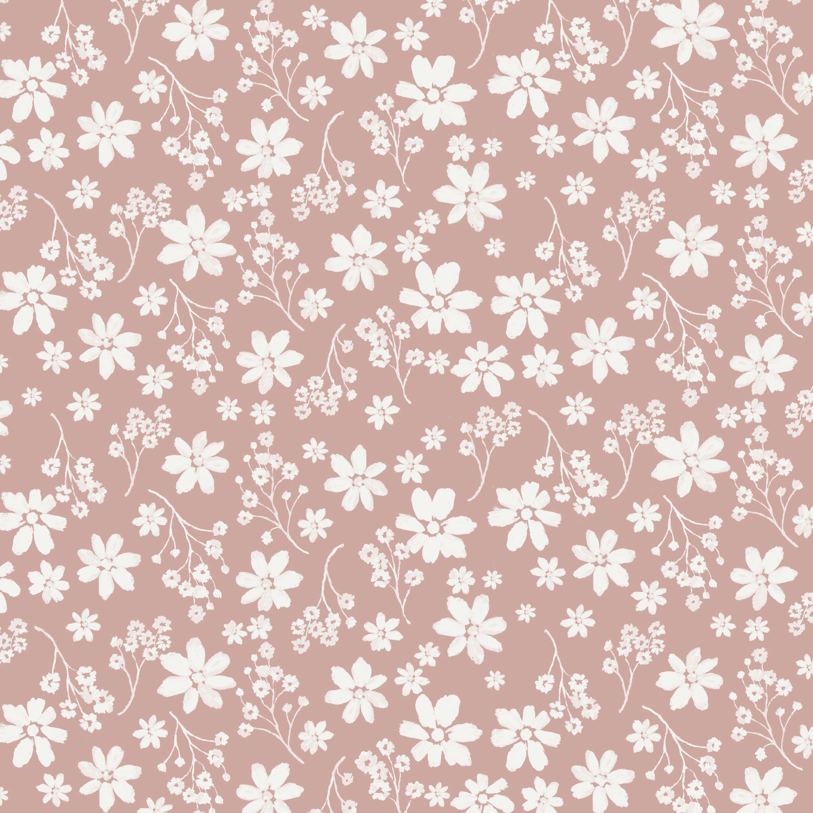 Zoe Floral Fabric in Dusty Pink