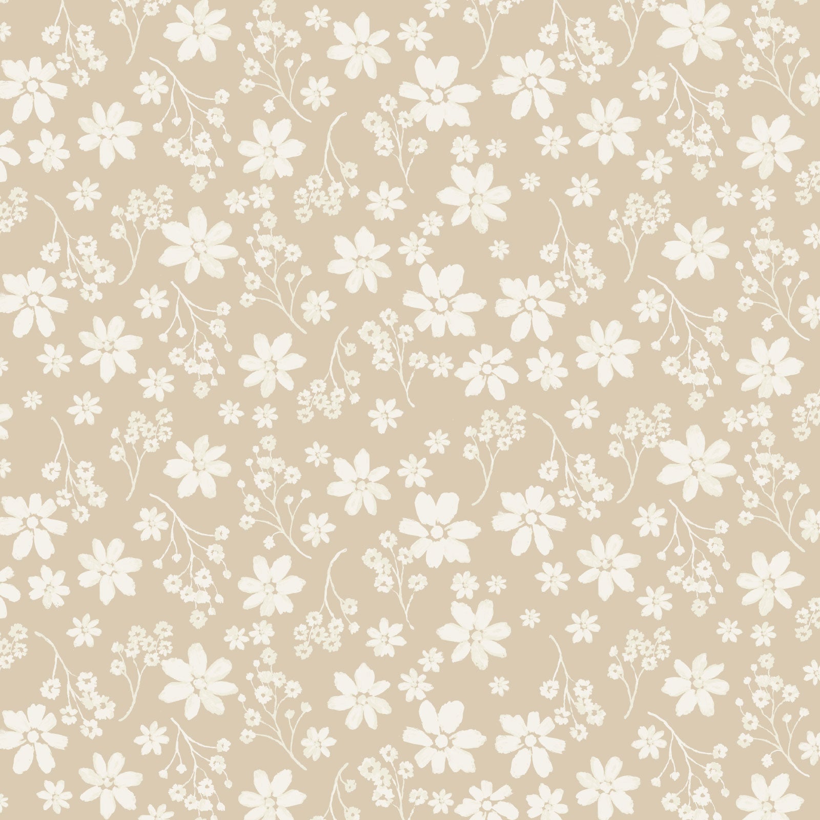 Zoe Floral Fabric in Natural