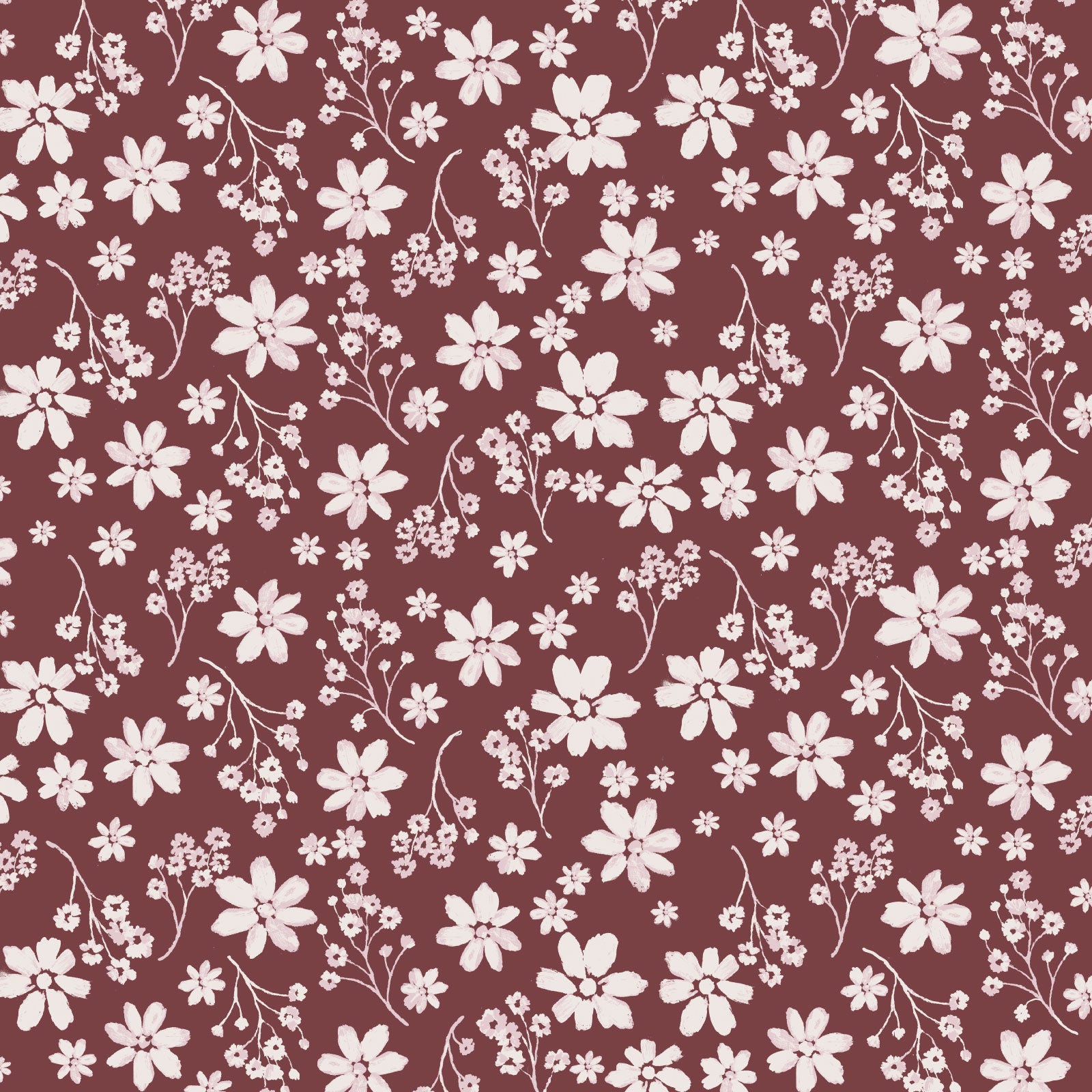 Zoe Floral Fabric in Ruby