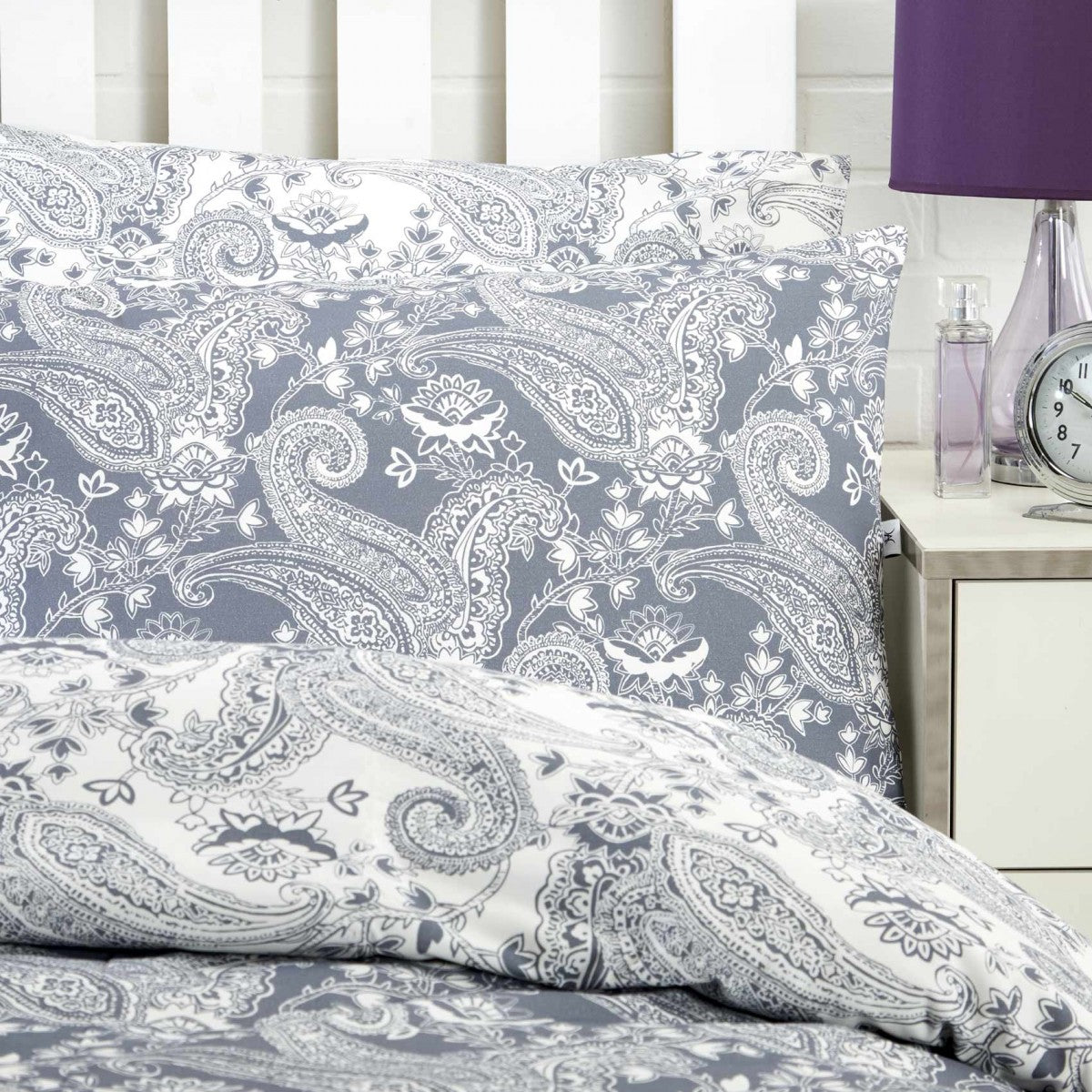 Vantona Paisley Duvet Cover Set Grey Home Factory Shop