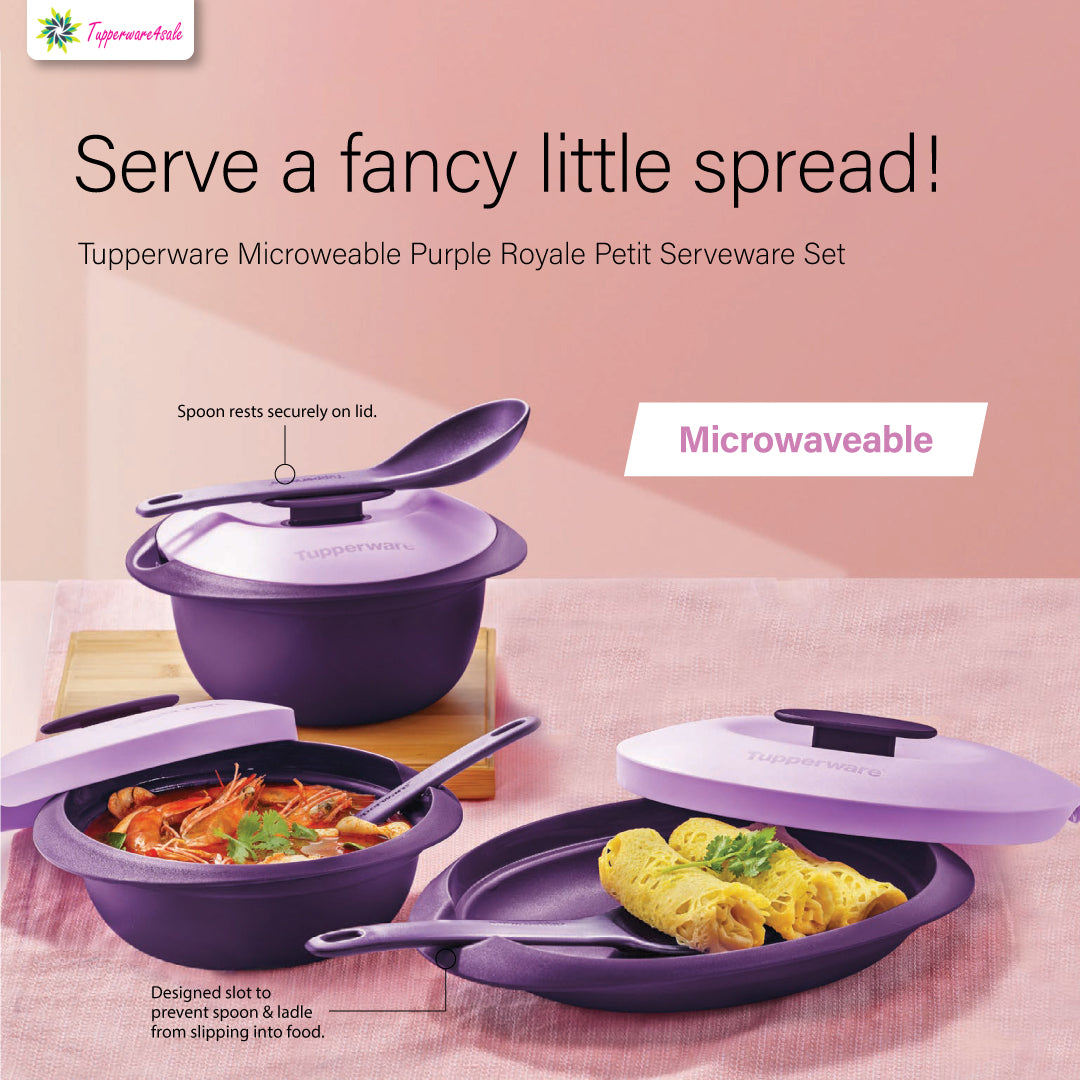 Tupperware Microweable Purple Royale Petit Serveware Set