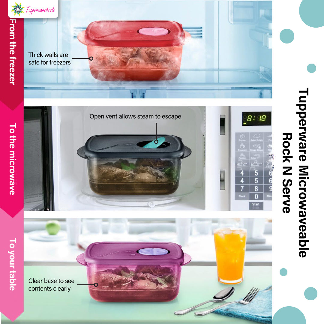 Tupperware Microwaveable Rock N Serve Square 1L - Violet