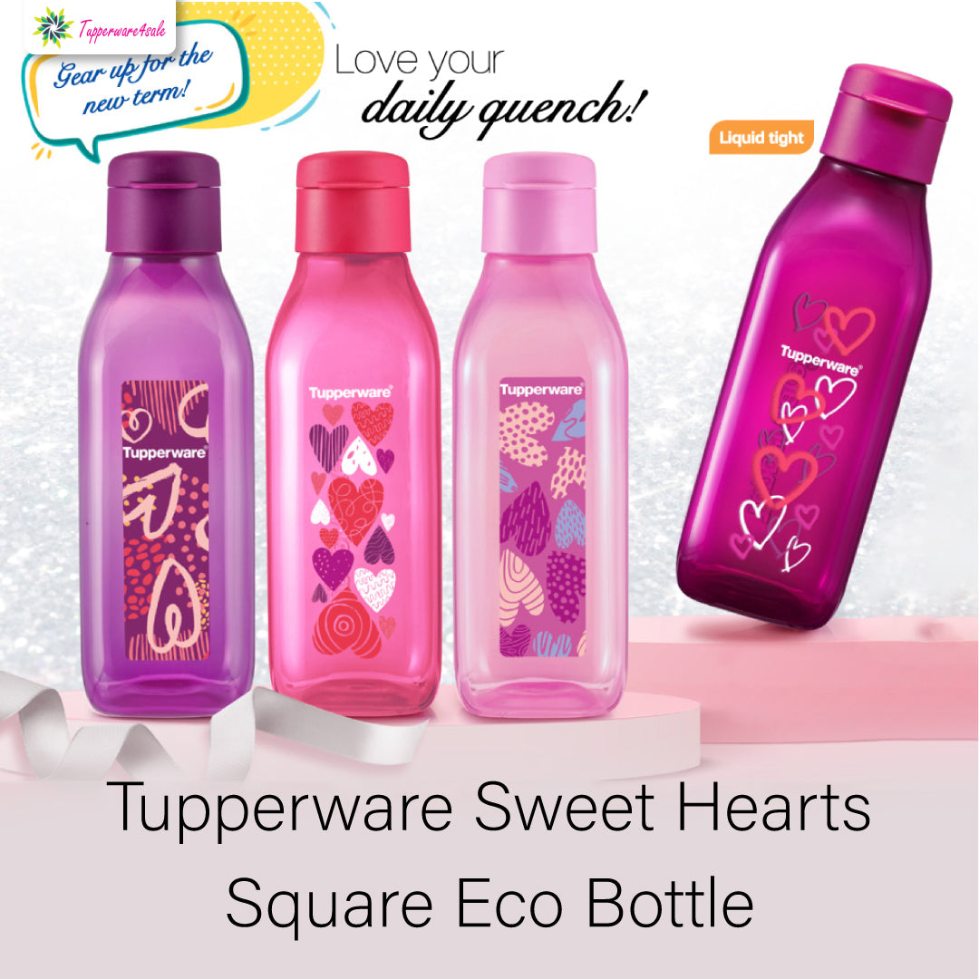 Tupperware Sweet Hearts Square Eco Bottle