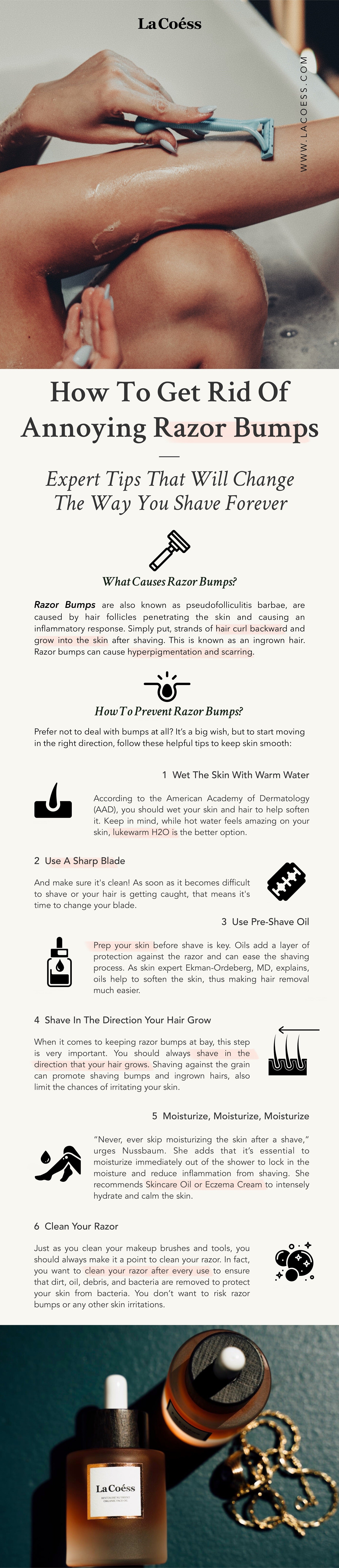 La Coess how to get rid of annoying razor bumps