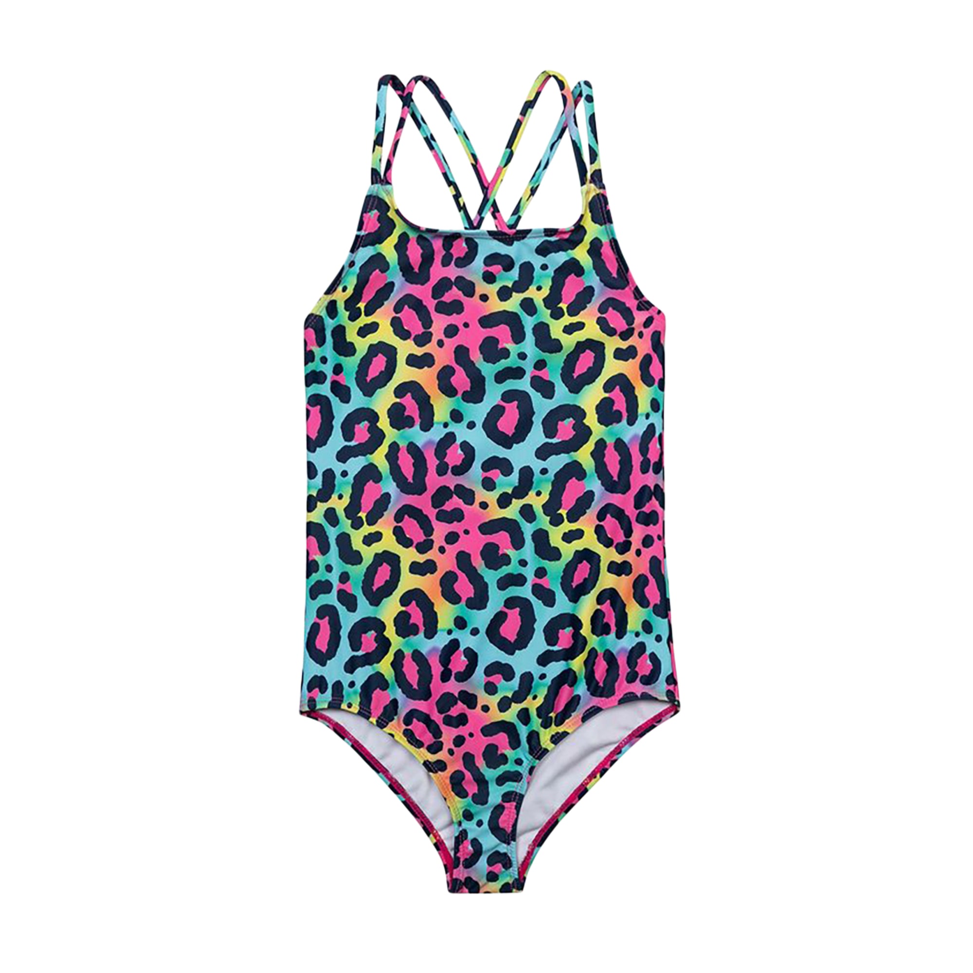 Girls' Rainbow Leopard One-Piece Swimsuit – GiGi Trendz