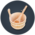 Sauna bucket and ladle