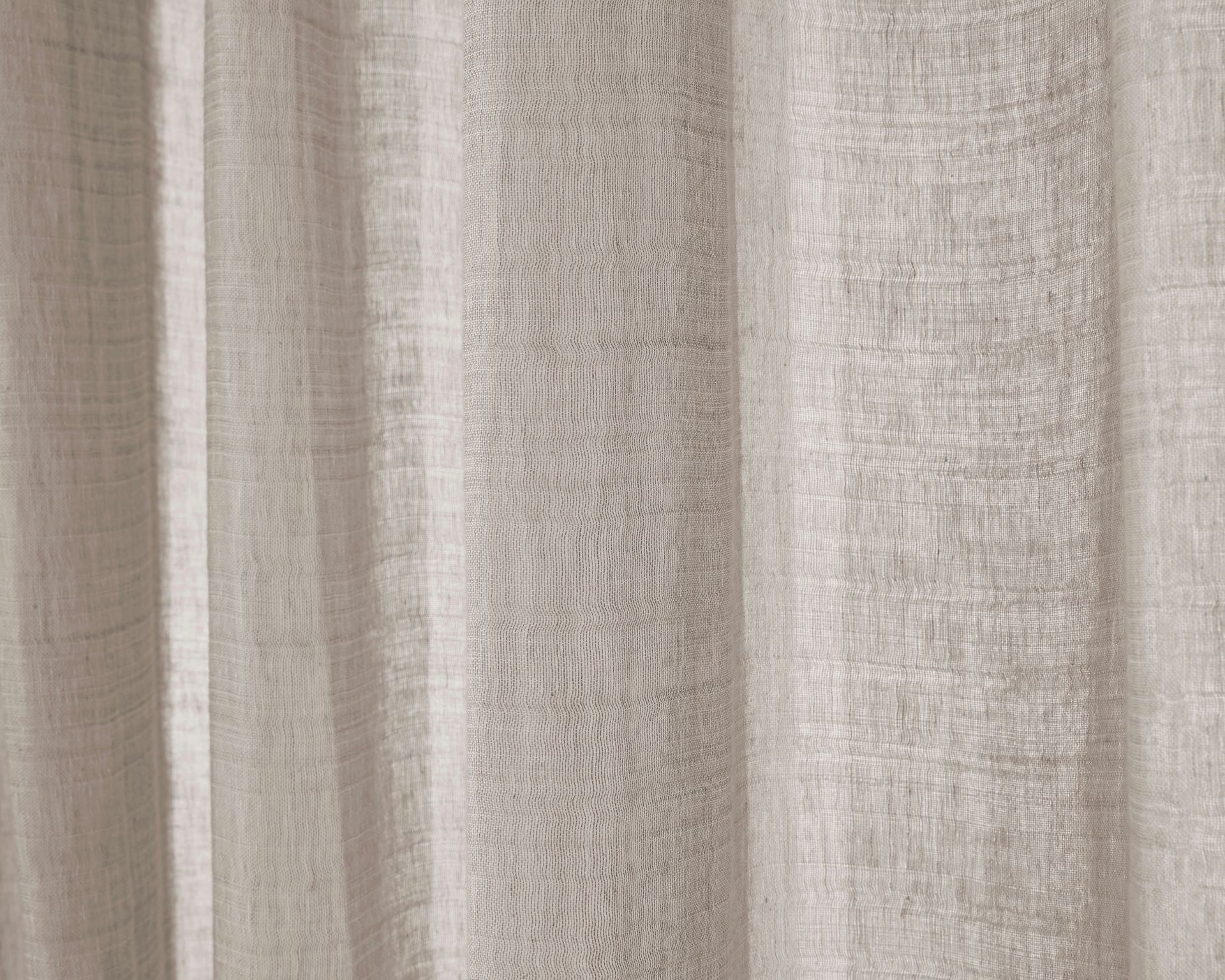 Sheer Linen Living Room Long Curtains