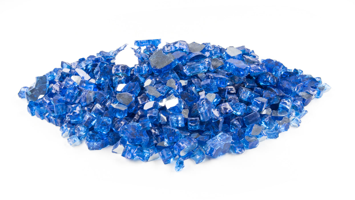 10lbs 1/2" Cobalt Blue - Tempered Reflective Fire Glass ...