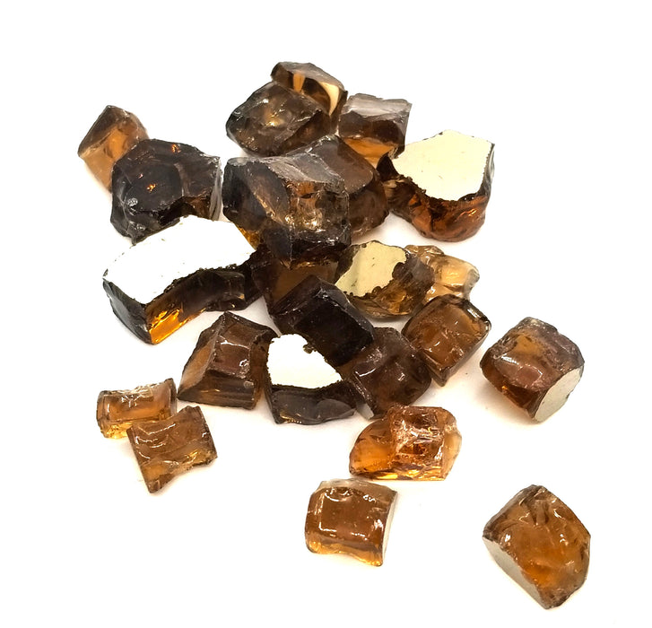 1/2" Copper Amber Reflective Fire Glass (10lbs)