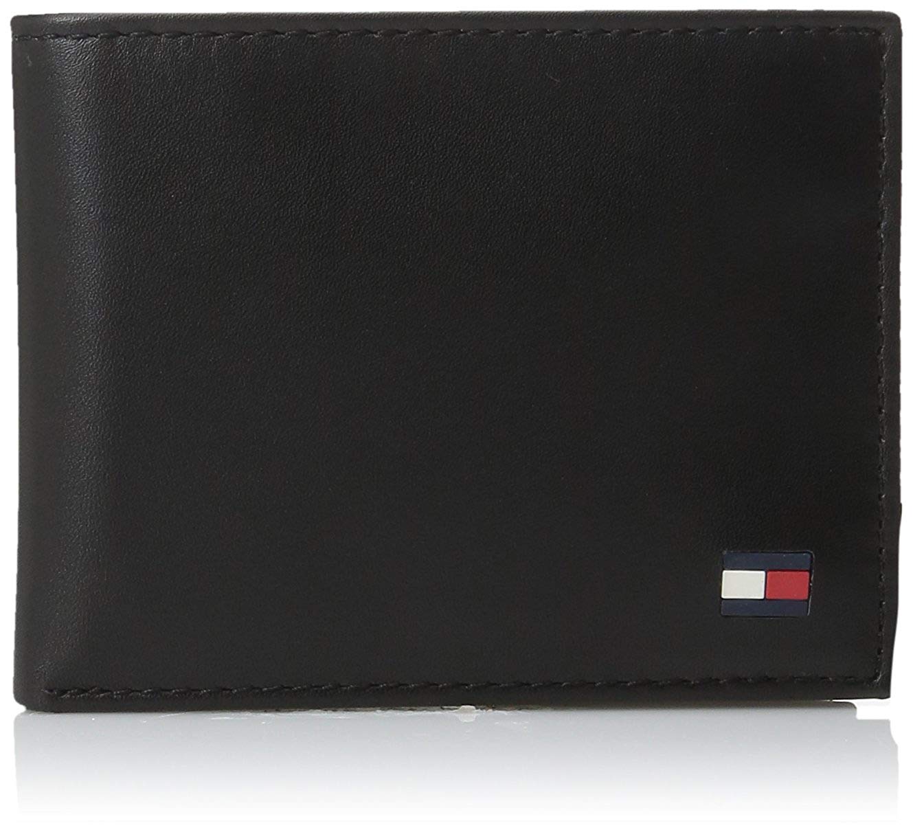 tommy hilfiger men's thin sleek casual bifold wallet with 6 credit card pockets and removable id window